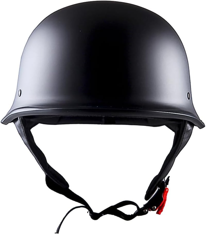 DOT Approved German Style Half Face Motorcycle Helmet - Matt Black