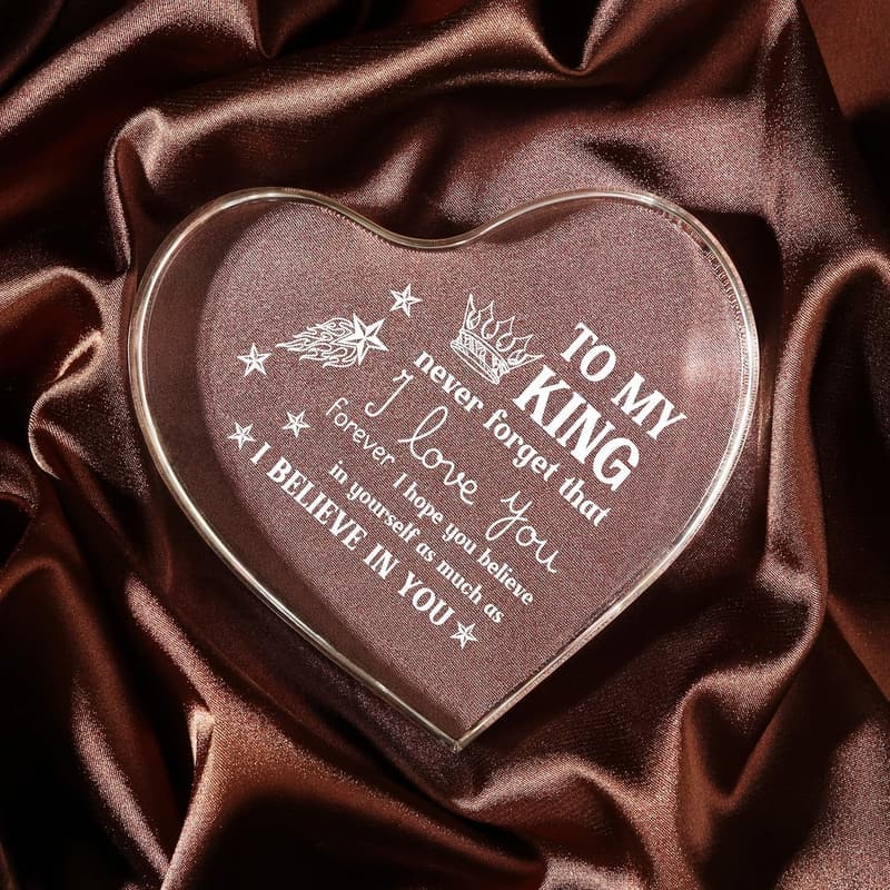 Father's Day Heart-Shaped Acrylic Block for Him