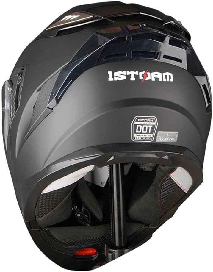 Modular Full Face Motorcycle Helmet with Dual Visor - Matt Black