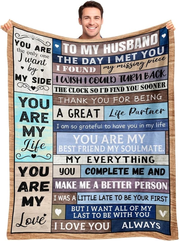 Personalized Blanket for Husband's Anniversary or Birthday