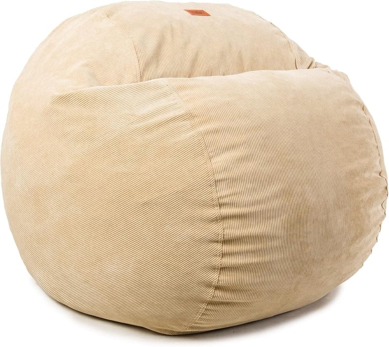 Convertible King Size Corduroy Bean Bag Chair & Bed - Khaki