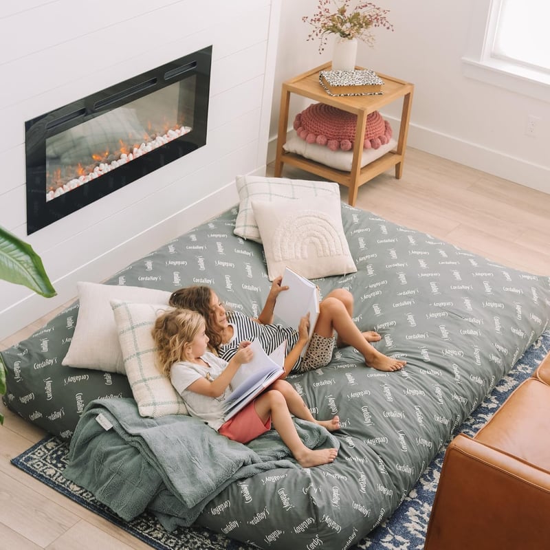 Chenille Bean Bag Chair & Bed - King Size, Charcoal, Washable