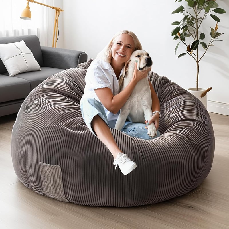 Queen Size Convertible Bean Bag Chair with Washable Covers