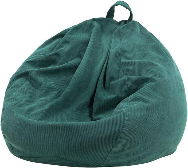 Large Washable Bean Bag Chair Cover for Adults & Kids - Dark Green