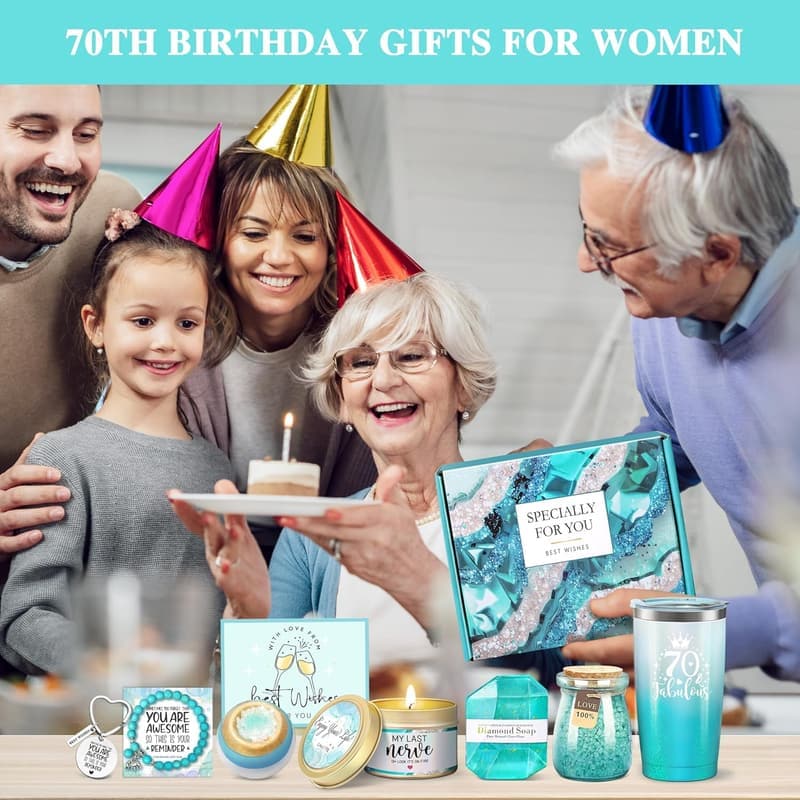 70th Birthday Fabulous Tumbler Gift Basket for Women