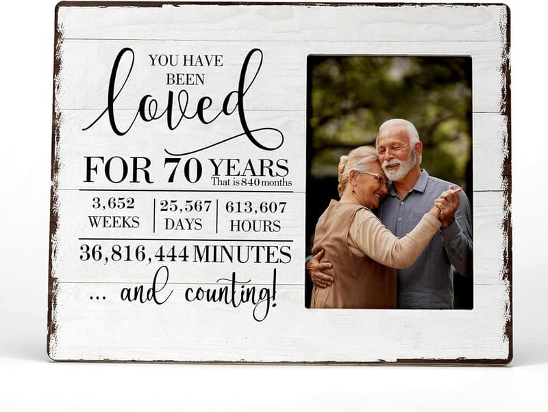 70th Birthday Picture Frame - 'Loved for 70 Years' 4x6