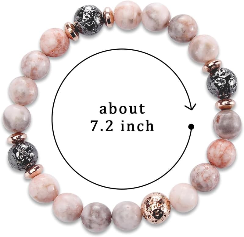 70th Birthday Natural Stone Bead Bracelet for Her
