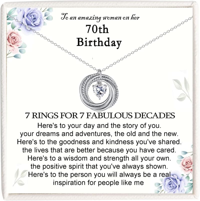 Milestone Birthday Silver Necklace Gift for Women