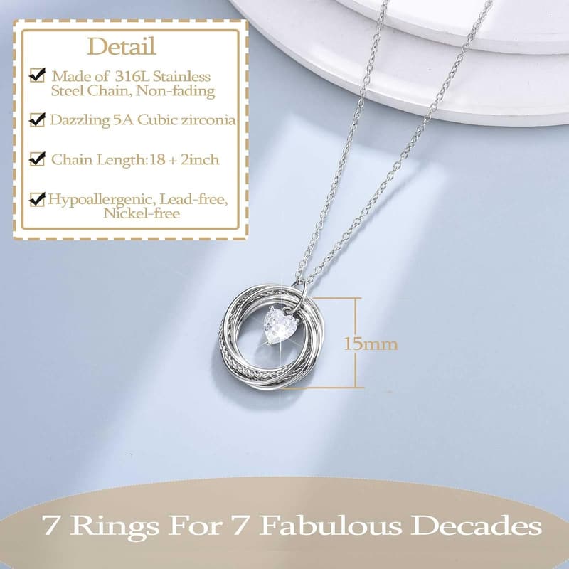 Milestone Birthday Silver Necklace Gift for Women