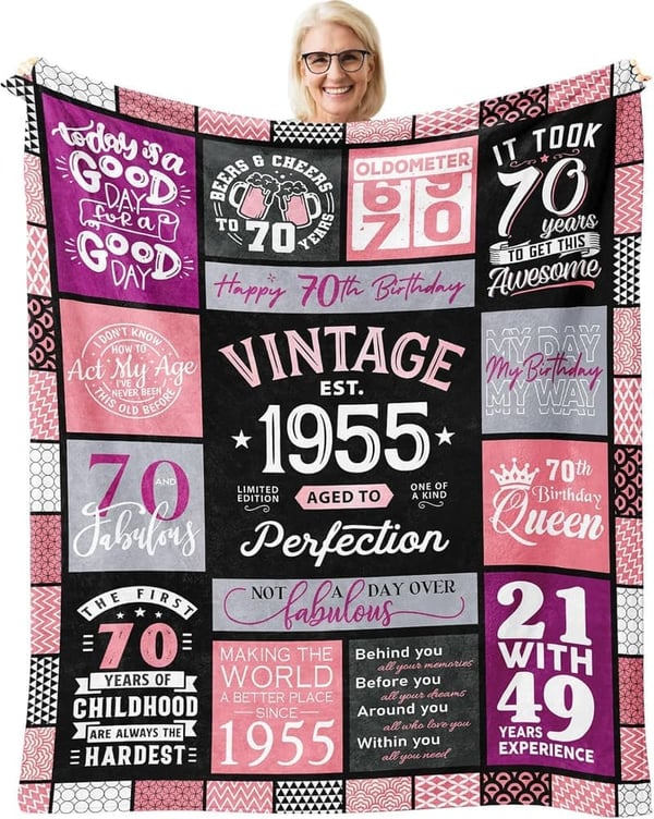 70th Birthday Women's Blanket, 60
