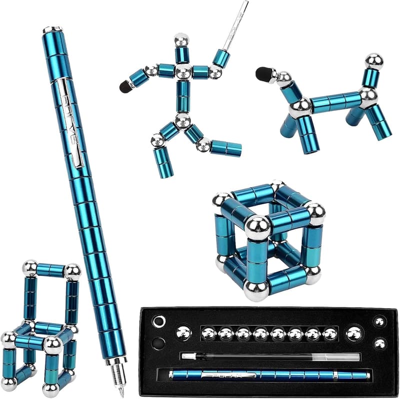 Magnetic Fidget Toy Pen for Kids and Friends (Blue)