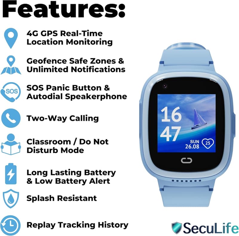 Kids' GPS Tracker Smartwatch with SOS Button & 2-Way Calling