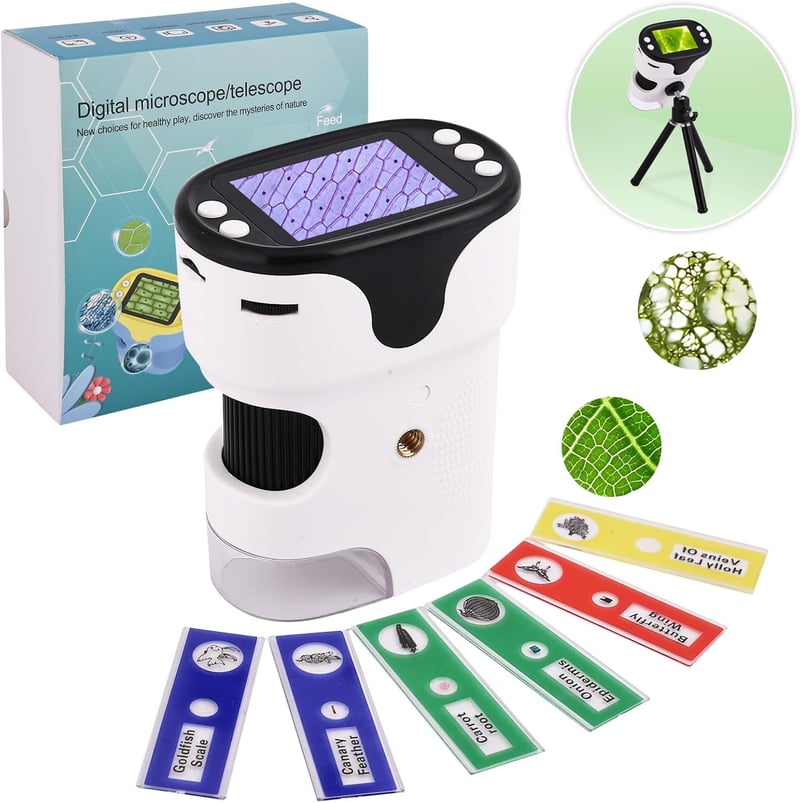 Kids' Science Education Microscope Kit with Video & Photo Capture