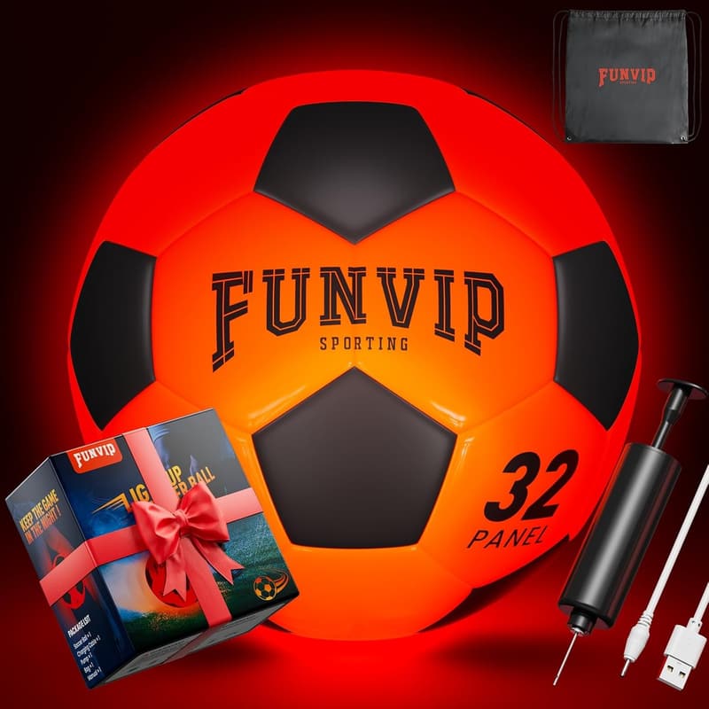 Rechargeable Glow-in-the-Dark Soccer Ball for Kids 8-12