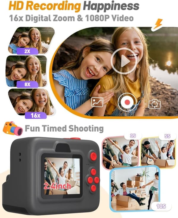 Kids Instant Print Camera - Digital Toy for Ages 3-12