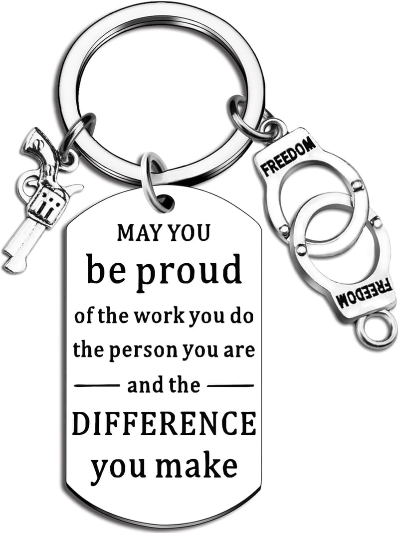 Police Officer Appreciation Keychain for Men