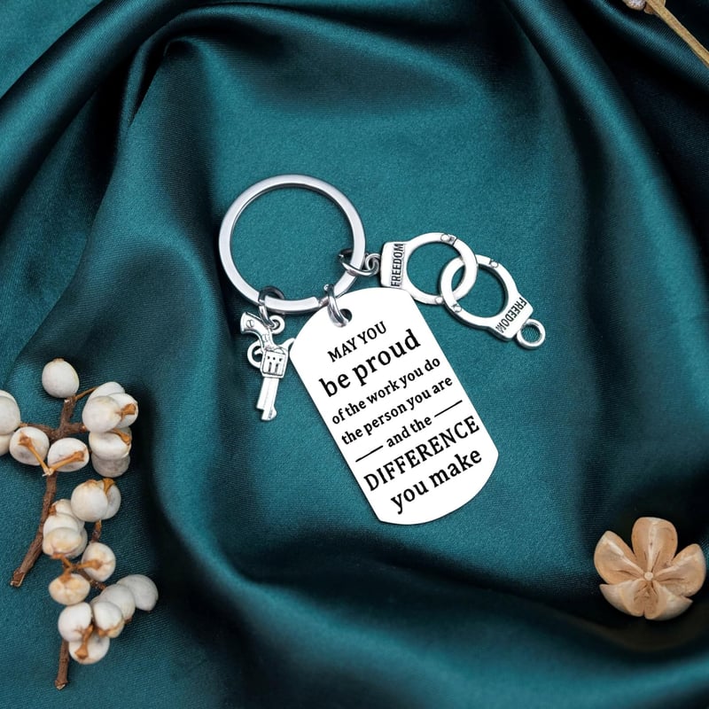 Police Officer Appreciation Keychain for Men
