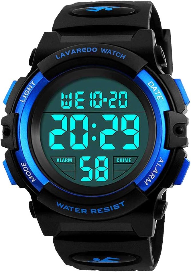 Boys' Digital Sports Watch - 50M Waterproof with LED Display