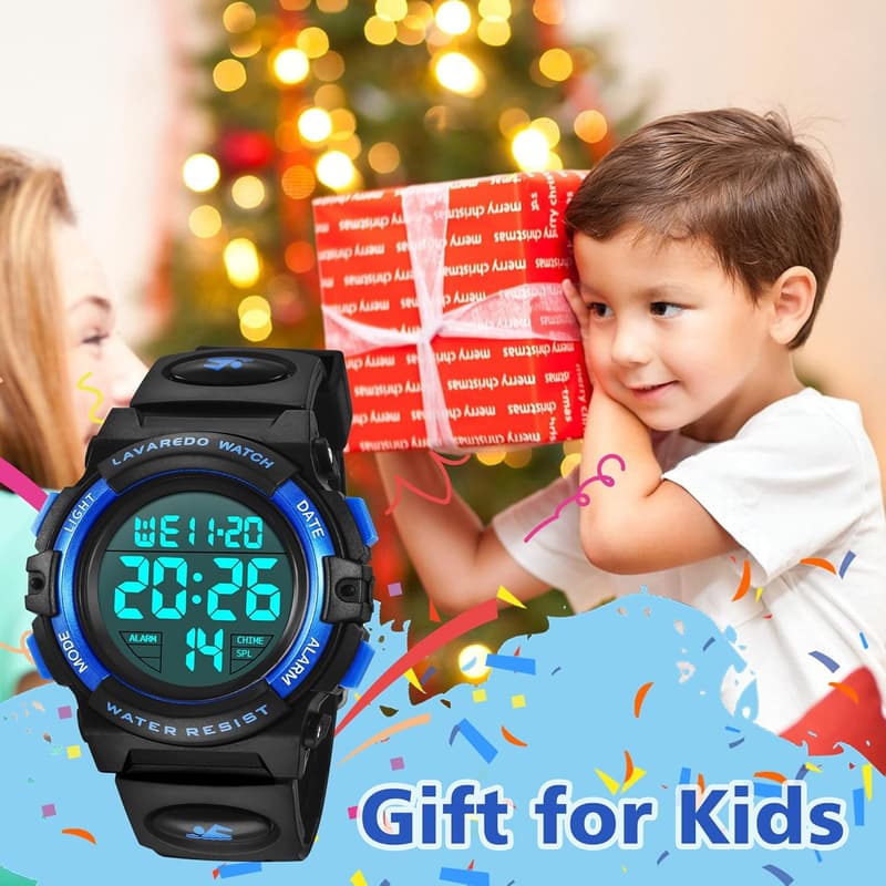 Boys' Digital Sports Watch - 50M Waterproof with LED Display