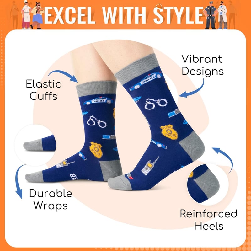 Retirement Socks for Men & Women - Police, Doctor, Firefighter