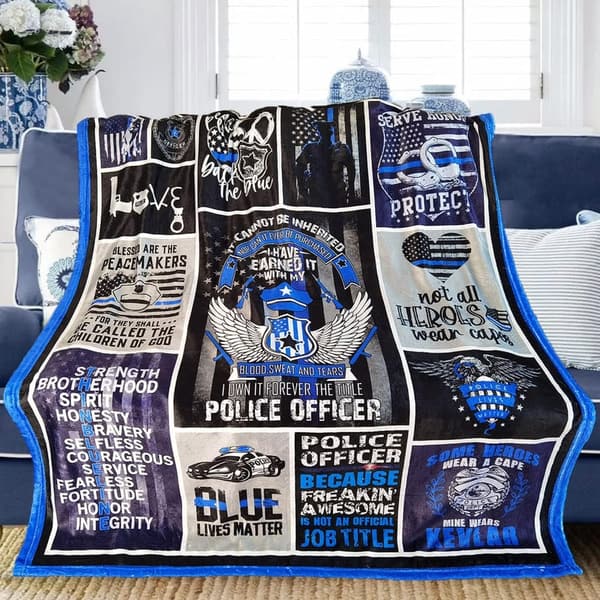Police Officer Birthday Gift - Ultra-Soft Flannel Throw Blanket 50