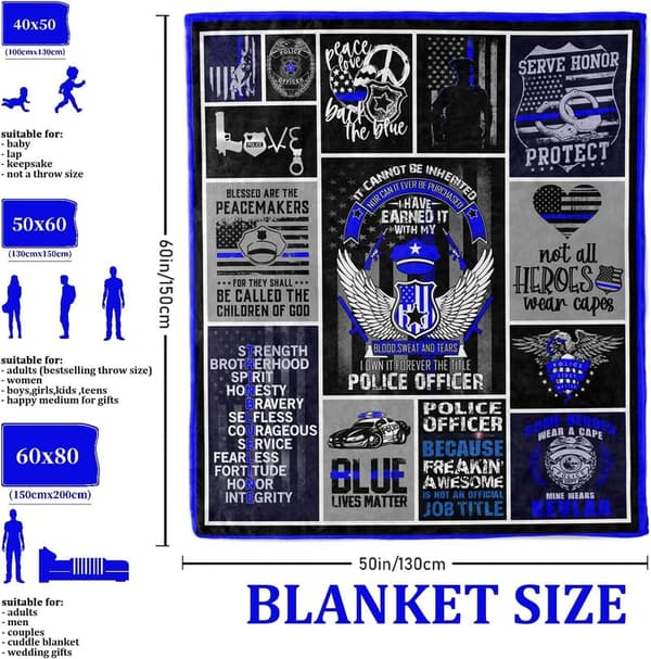 Police Officer Birthday Gift - Ultra-Soft Flannel Throw Blanket 50