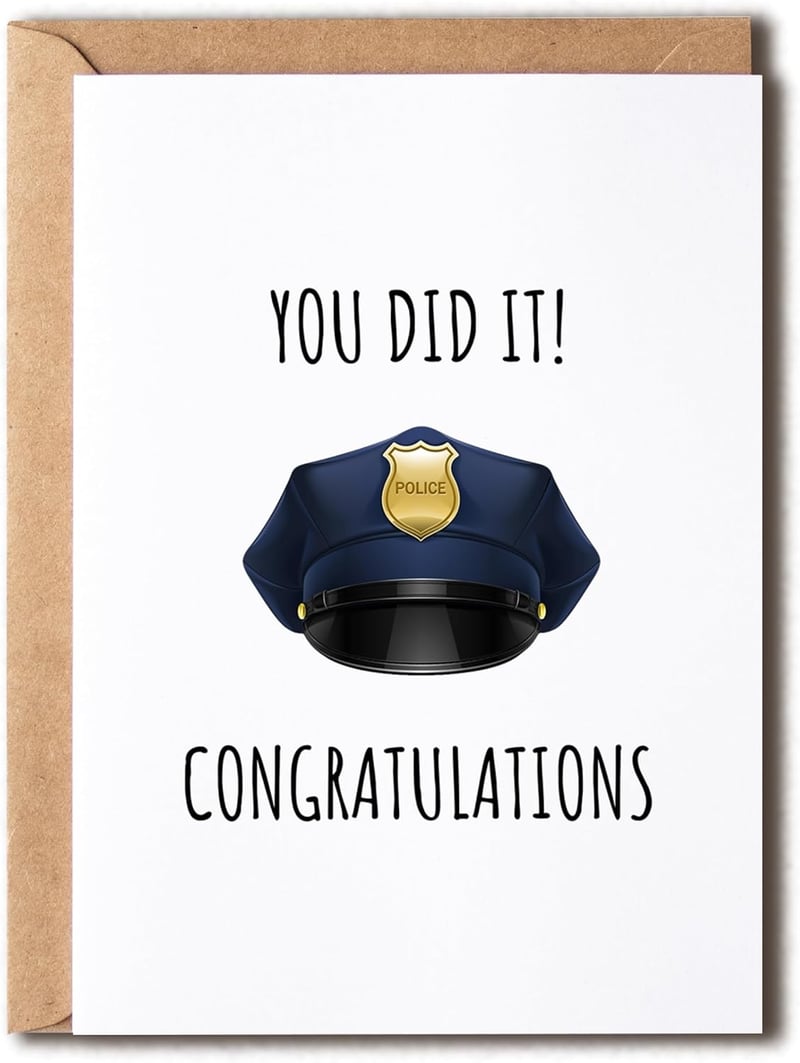 Police Graduation Card - You Did It - Gift for Him/Her