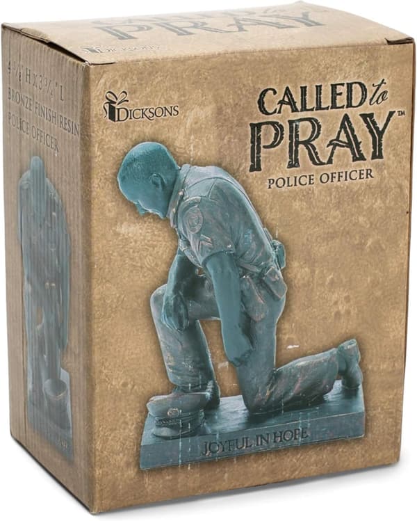 Joyful in Hope Police Officer Figurine - 5 Inch Gold Resin