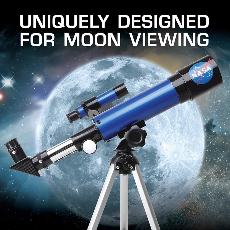 Kids NASA Lunar Telescope – 90x Magnification, Tabletop with Eyepieces