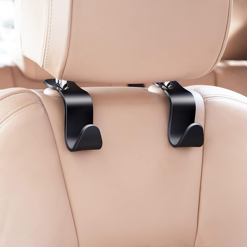4-Pack Car Headrest Hooks for Handbags & Grocery Bags