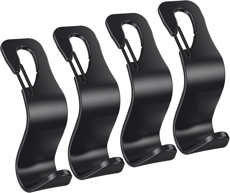 Car Headrest Hooks for Purses and Bags, 4-Pack