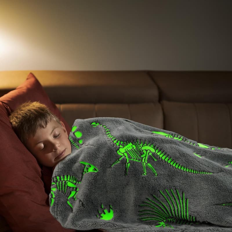Glow-in-the-Dark Dinosaur Blanket for Boys and Girls, 50