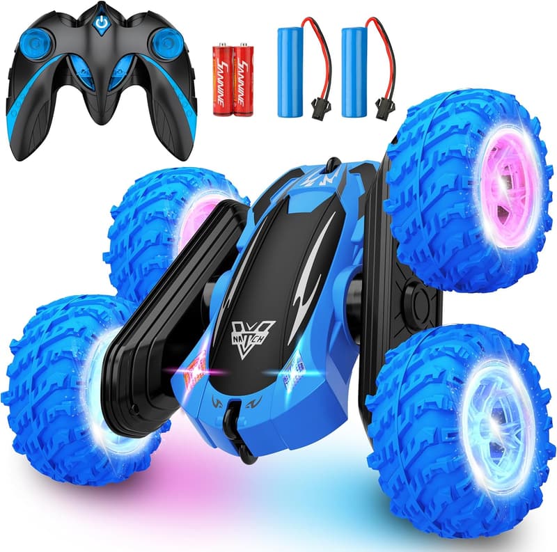 Remote Control Stunt Car with LED Lights for Boys 3-12 Years