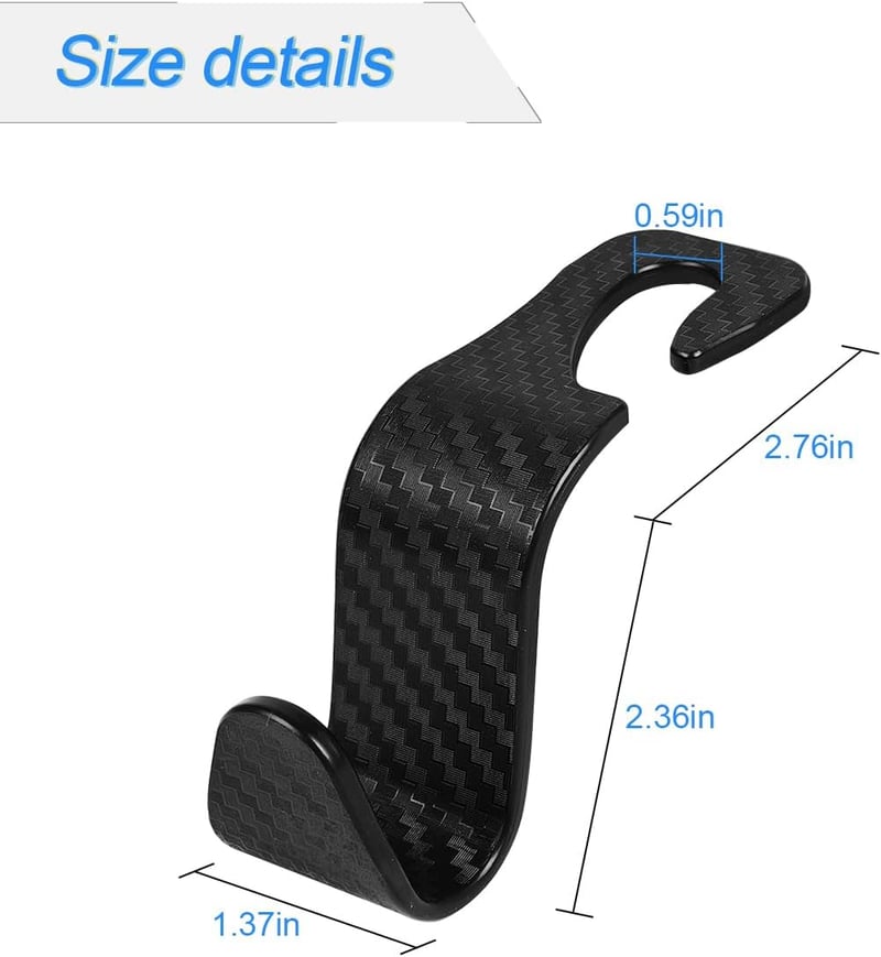 Car Seat Organizer Hooks - 4-Pack for Handbags & Bags