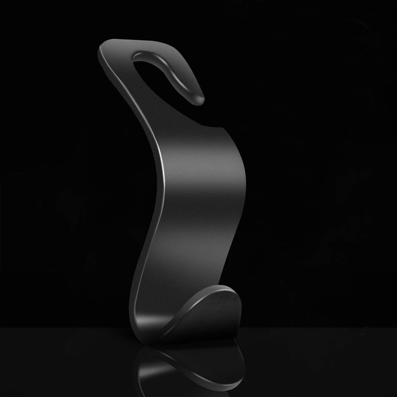 Car Seat Headrest Hook Organizer - 4 Pack (Black)