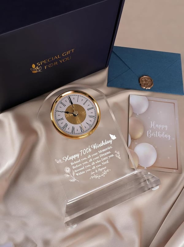 70th Birthday Quartz Desk Clock - Elegant Home Decoration
