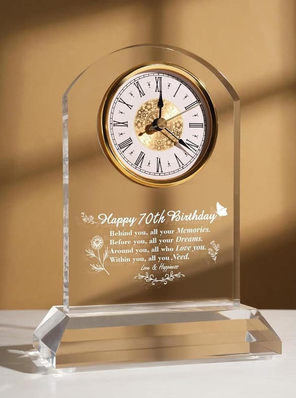 70th Birthday Quartz Desk Clock - Elegant Home Decoration