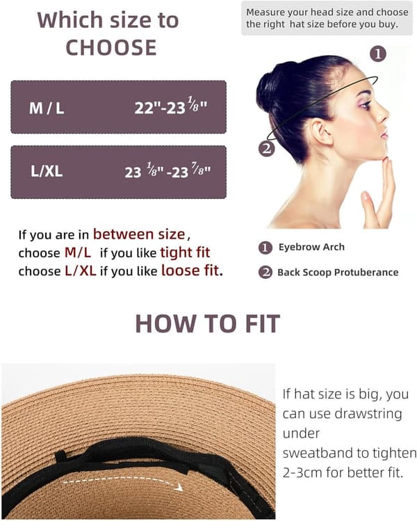 Wide Brim Straw Panama Hat for Women and Men - Summer Sun Protection
