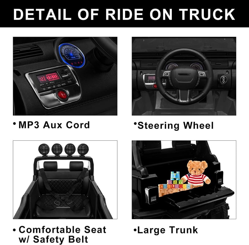 Kids Electric Ride-On Truck with Remote Control & LED Lights