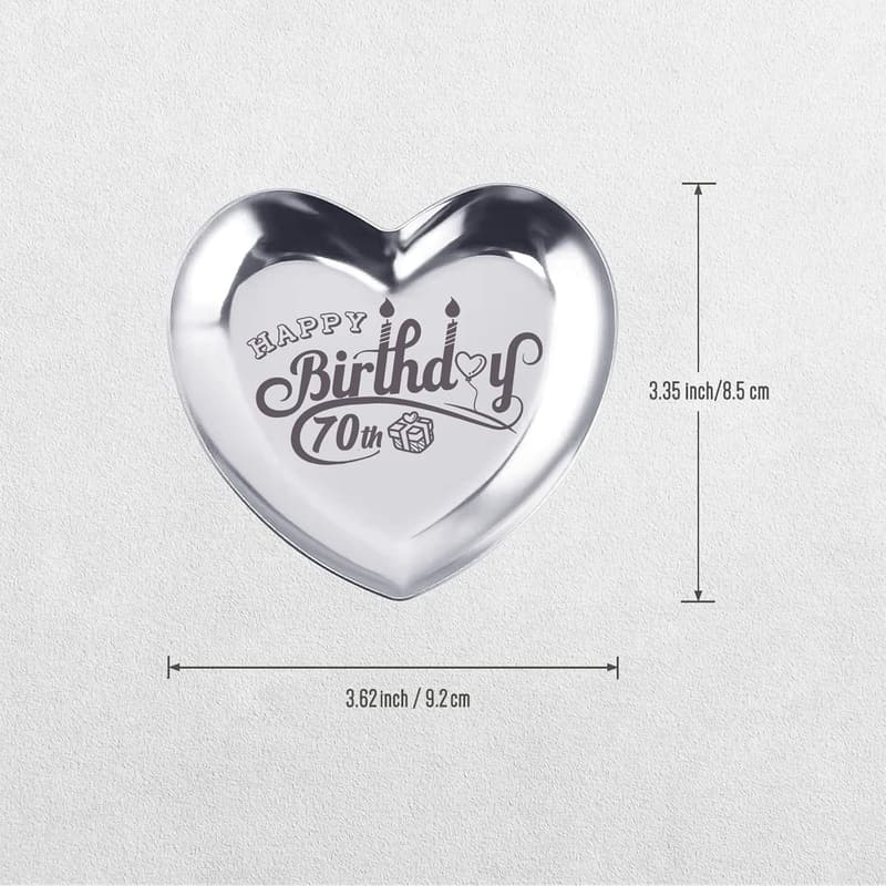 70th Birthday Personalized Stainless Steel Jewelry Tray