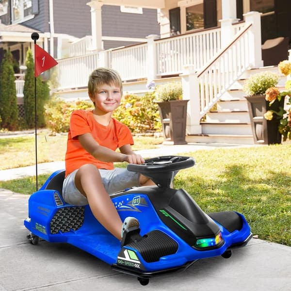 12V Battery-Powered Go Kart for Ages 8-12 - Drifting, Lights & Music