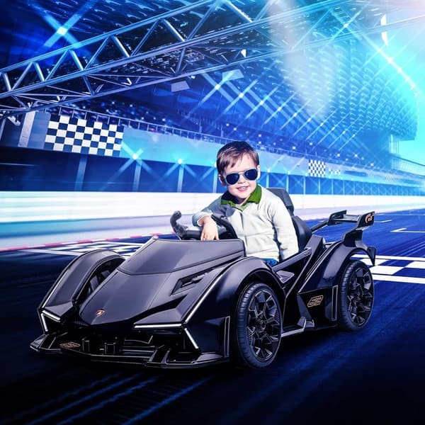 Licensed Lamborghini Ride-On Car for 3-6 Year Olds, Black