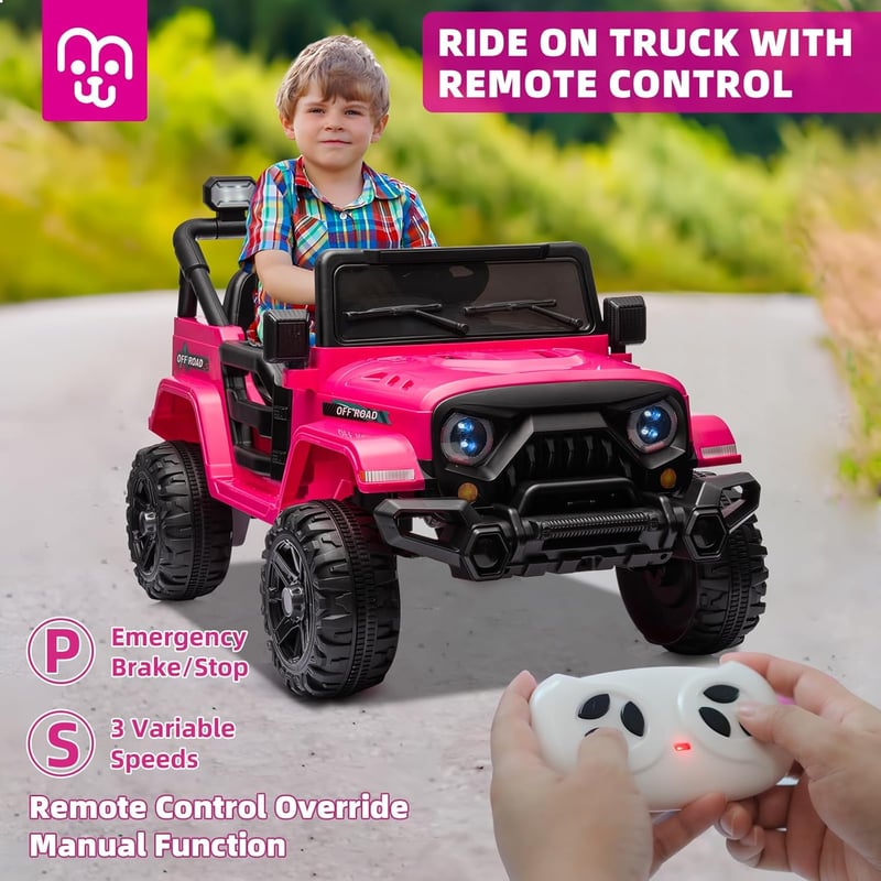 12V Kids Electric Ride-On Truck with Bluetooth Music Player