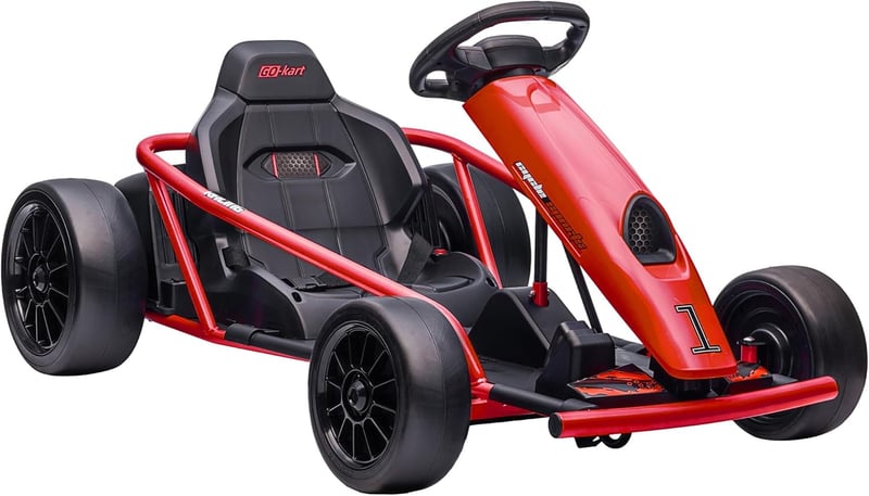 Electric Go Kart for Kids 8-12 Years - 24V, Battery Powered, Red