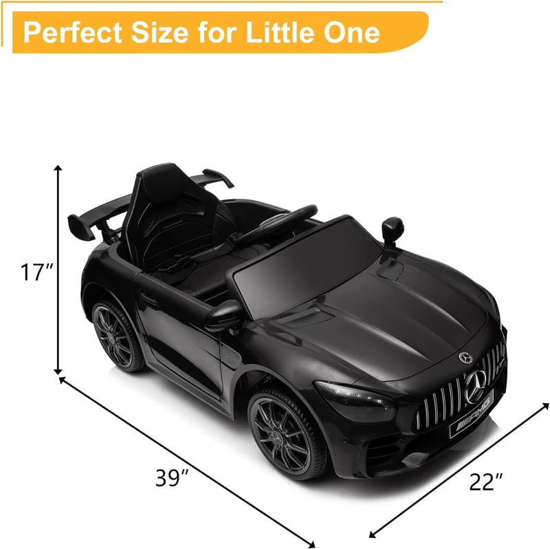 Licensed Mercedes Benz AMG GTR 12V Electric Ride-On Car - Black