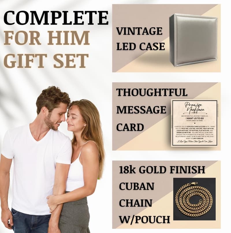 Cuban Chain Necklace for Him - 6mm Thick with Gift Box