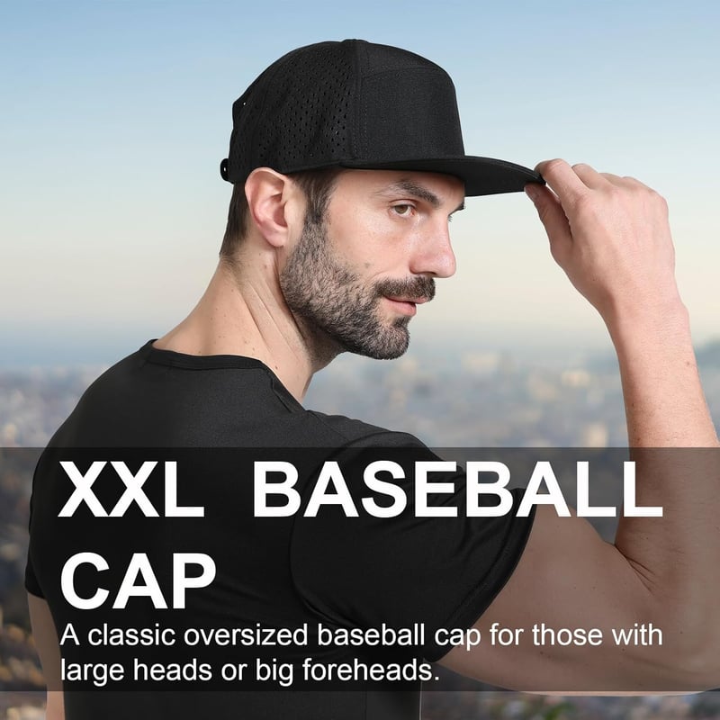 Adjustable XXL Flat Brim Baseball Cap for Men