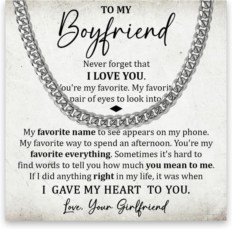 Promise Necklace for Boyfriend - Perfect Christmas or Valentine's Gift