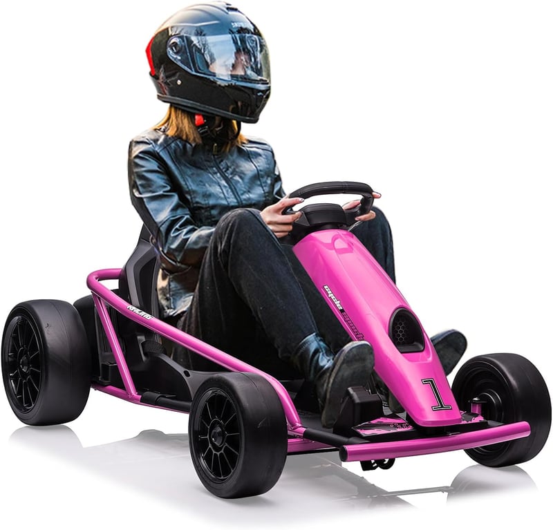 Kids 24V 9Ah Go Kart with Drifting & Music – 8MPH Racing Toy