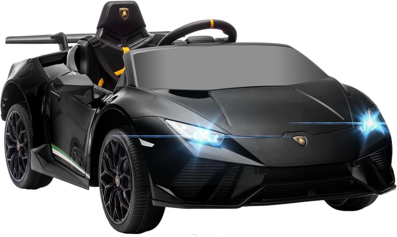 12V Licensed Lamborghini Huracan Electric Car for Kids - Black